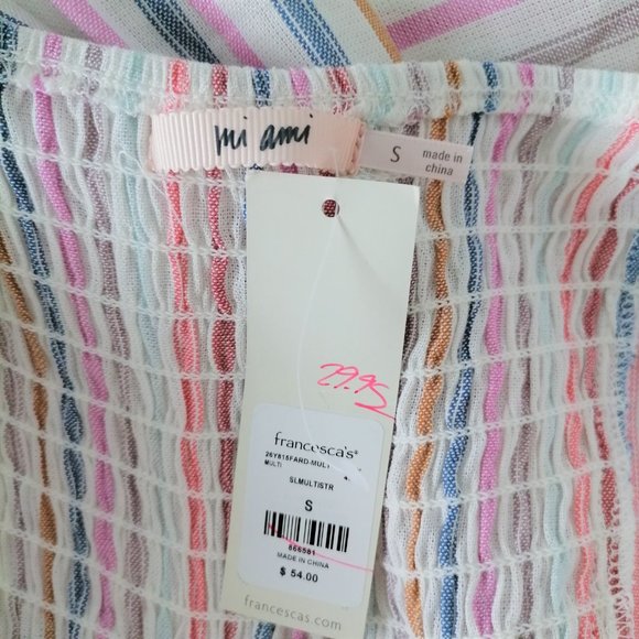 Mi Ami Francescas Womens Pink Multi Striped Pantsuit Jumpsuit Romper S New - Picture 7 of 8